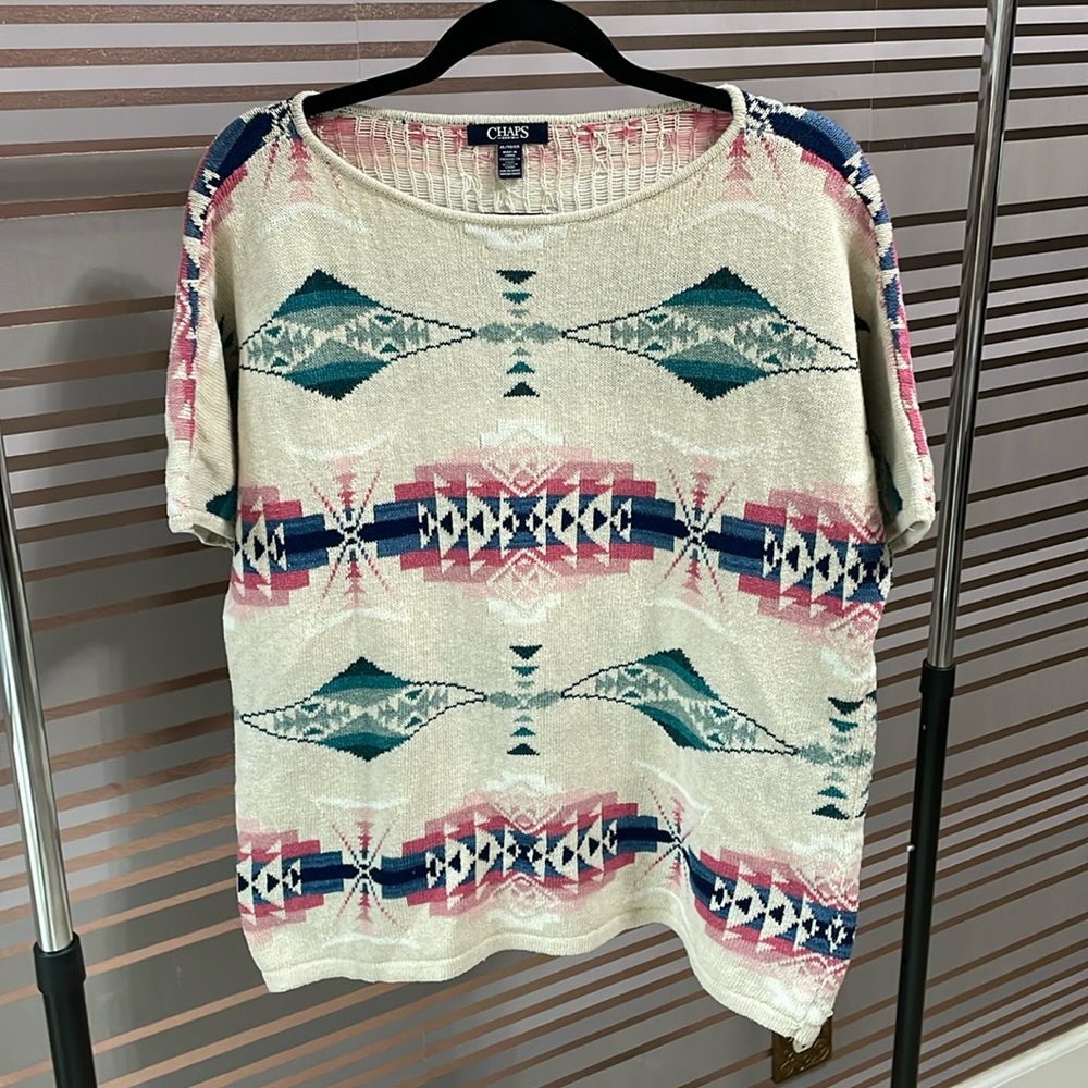 Pretty size XL Chaps Denim Aztec top